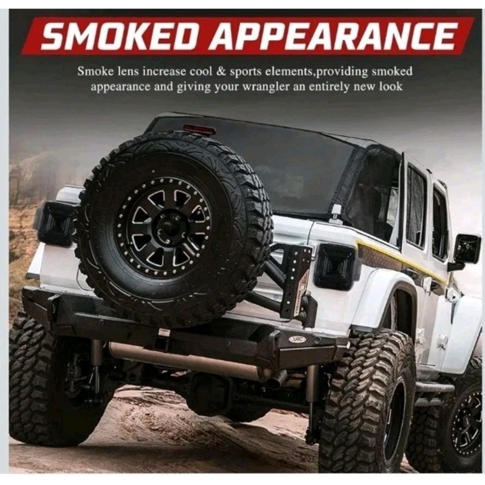 New Smoked LED Tail Lights Replacement For 2018-2025 Jeep Wrangler JL/4xe 3738